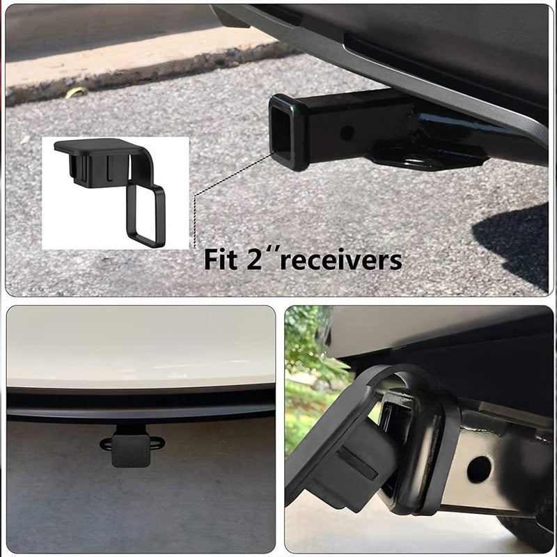 zipelo 2 Pcs Trailer Hitch Cover, Heavy Duty Trailer Rubber Hitch Cover Plug Cap Insert, Protects Square Receiver Tube Fits for Most Cars, Univeisal Car Exterior Accessories (1.25 Inch) - Image 5